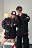 【网】潮新款刺绣徽章拼接撞色棒球服外套A079-3989-P61，女装短外套，电商A079