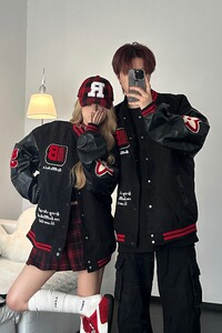 【网】潮新款刺绣徽章拼接撞色棒球服外套A079-3989-P61图片