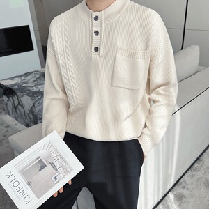 【001】珠地口袋针织毛衣秋冬套头毛衣A079-2346--P57图片