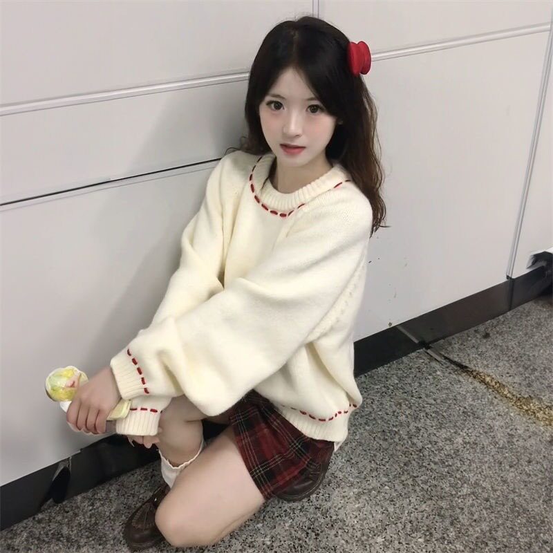【243】圆领套头毛衣女冬季新款软糯百搭针织衫A079-6188-P55,男装针织衫/毛衣,电商A079