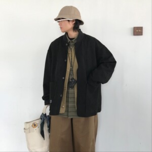 【281】外套工装男女同款圆领复古麂皮绒夹克A079-JK215-54图片