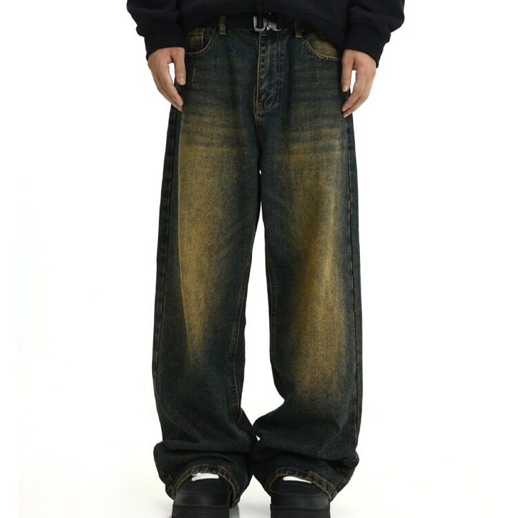 【网53】牛仔裤男士灰色高街宽松休闲A079-T809-P34，男装牛仔裤，电商A079