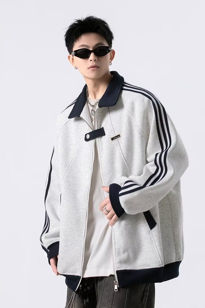 【网4】拼接运动卫衣男春秋季新款潮牌休闲外套A079-5017-P47,女装短外套,电商A079
