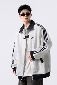 【网4】拼接运动卫衣男春秋季新款潮牌休闲外套A079-5017-P47图片