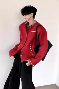 【258】25新款轻奢扣垫肩夹克男女小香风短外套A079-JK2522-P79图片