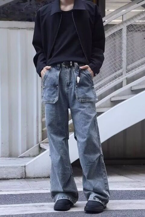 【175】25原版质量蓝色直筒牛仔裤A079-K819-P57,男装牛仔裤,电商A079