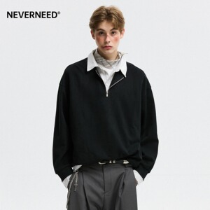 【网120】25polo领卫衣男宽松学院风假两件长袖外套A079-T50-P44,短外套,电商A079