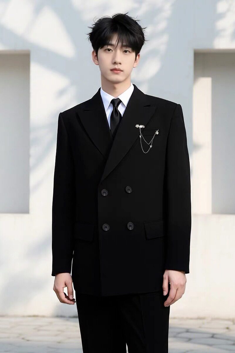 【98】5休闲潮修身双排扣西服潮男小西装单西外套A079-XZ361-P59,男装西服套装,电商A079