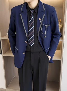 [007]制服西装男学院风徽章高校毕业照班服jk西服A079-JK40-P57