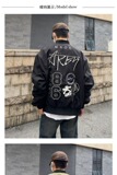 【网9】字母刺绣飞行夹克短宽boxy棒球服潮男女同款A079-698-P59，男装夹克，电商A079