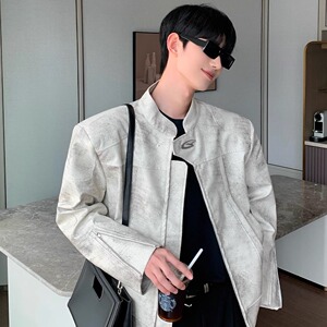 【网7】男宽松潮男短款垫肩夹克外套A079-8552-P75