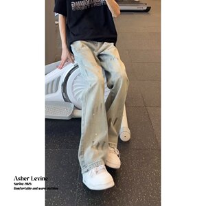 [008] 牛仔裤宽松设计感小众渐变直筒裤 A079-N7095-P42图片