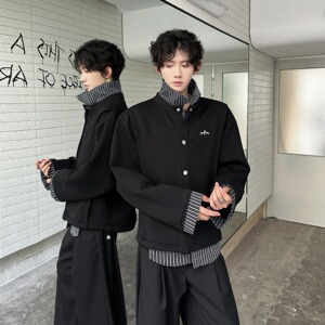 【7】假两件条纹拼接衬衫卫衣男款翻领A079-WY735-P52图片