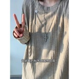 【8】25灰色老钱风针织卫衣男款内搭打底衫A079-T25-P39，男装T恤，电商A079