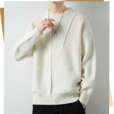 【201】秋冬季男士多工艺拼接纯色毛衣圆领A079-3487-P59，男装针织衫/毛衣，电商A079