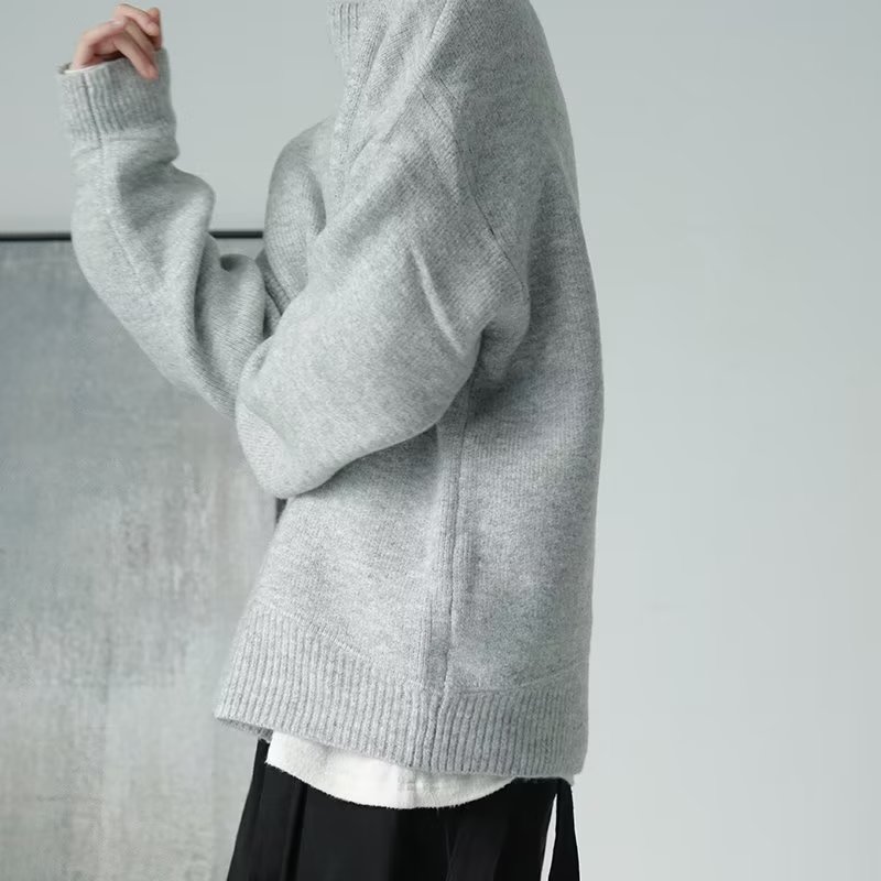 [32]5纯色毛衣男女同款2025年新款半高领A079-MY2310-P50,男装针织衫/毛衣,电商A079