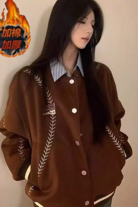 【001】加绒加厚刺绣棒球服A079-夹克情侣外套A079-M667-P77,男装夹克,电商A079