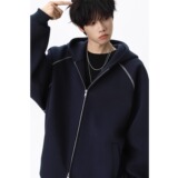 【197】5开衫连帽卫衣男秋高街百搭宽松拼接帽衫A079-WY0018-P55，男装卫衣，电商A079