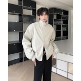 【77】休闲皮立领垫肩机车服夹克男装A079-PJK48-P64，男装夹克，电商A079