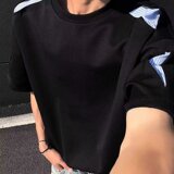 [003]假两件短袖T恤男宽松百搭休闲半袖体恤衣服A079-D920-P28，男装T恤，电商A079