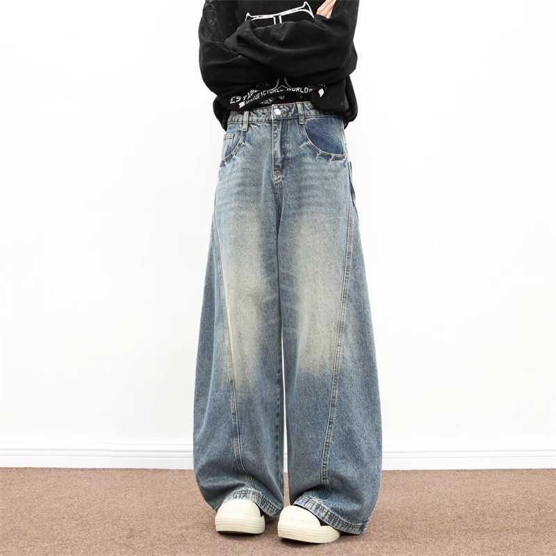 【002】宽松阔腿牛仔裤A079-A205-P51，男装牛仔裤，电商A079