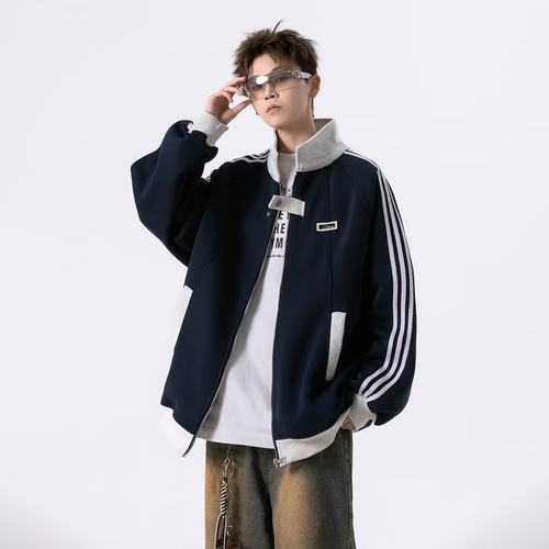 【网4】拼接运动卫衣男春秋季新款潮牌休闲外套A079-5017-P47