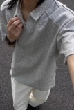 [012]纯色翻领T恤男女长袖T恤polo衫情侣装A079-D910-P30，男装T恤，电商A079