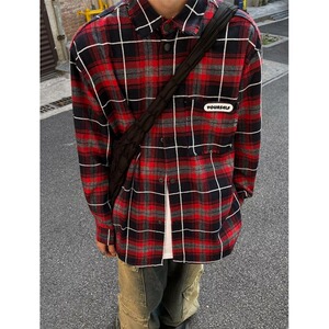 【001】5长袖衬衫男士休闲宽松大码格子衬衣A079-C272-P49图片