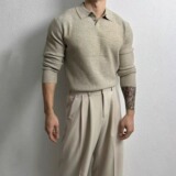 条纹纯色羊毛男士针织打底毛衣毛衫A079-B512-P52【网络图2】，男装T恤，电商A079