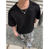 [003]正肩解构短袖男百搭t恤拼接透气上衣A079-D903-P24，男装T恤，电商A079