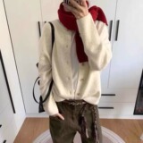 【网52】25宽松圆领针织开衫男外套A079-M275-P55，女装短外套，电商A079