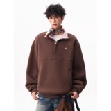 【网5】撞色半拉链刺绣卫衣男女秋季A079-HY231-P64，男装卫衣，电商A079