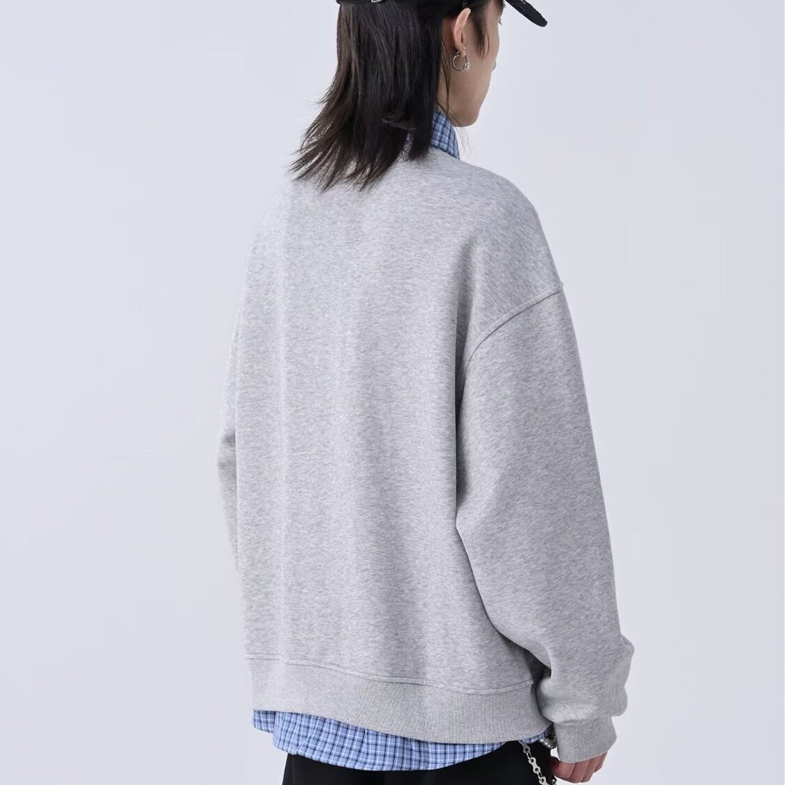 【网58】开衫卫衣男宽松简约百搭上衣翻领外套A079-W70-P44,女装短外套,电商A079