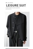 【网45】新中式黑色廓形西服夹克男春秋季A079-W35-P67，男装夹克，电商A079