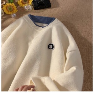 【207】25假两件毛衣男秋冬圆领针织衫宽松毛线衣A079-MY609-P47,男装针织衫/毛衣,电商A079