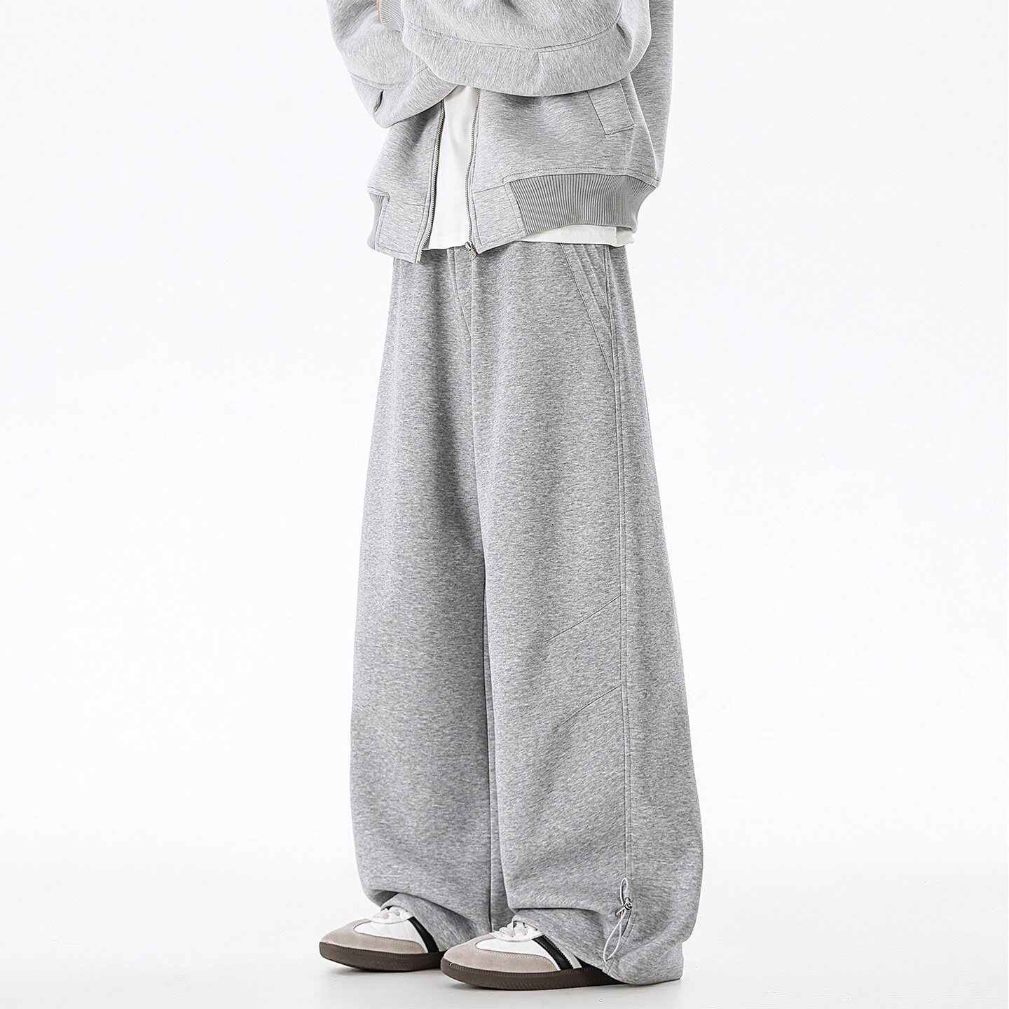 【236】宽松腰常规纯色青少年廓形阔腿休闲裤长裤A079-K201-p42，男装休闲裤，电商A079