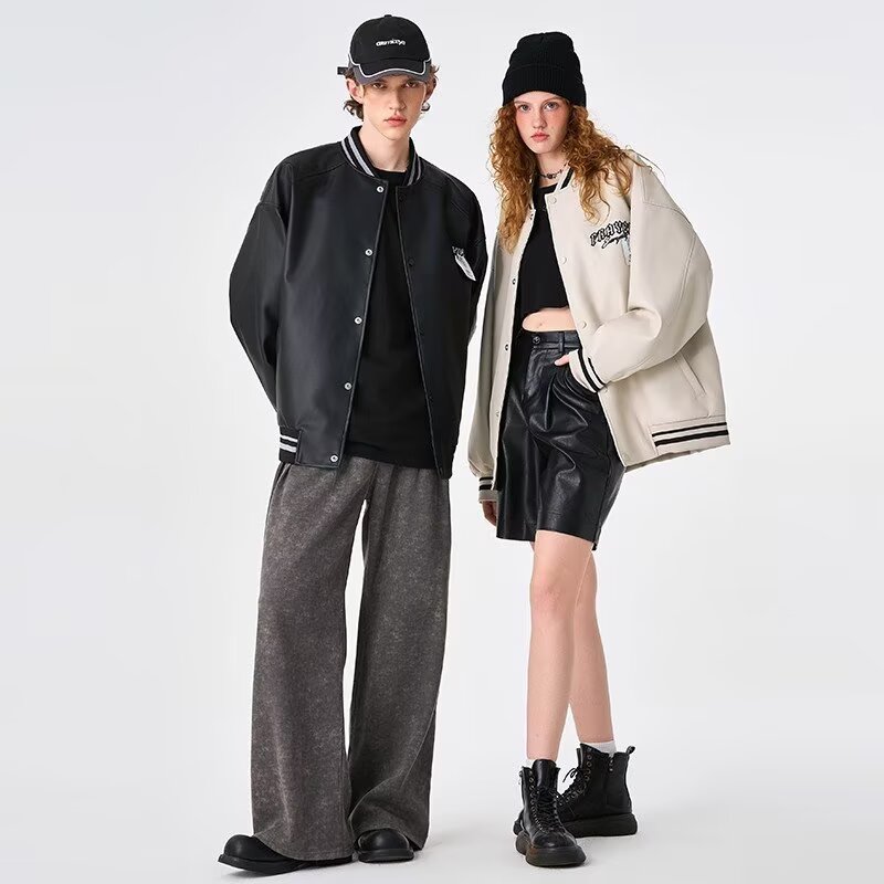 【网23】百搭棒球服夹克皮衣A079-J445-P65,男装夹克,电商A079