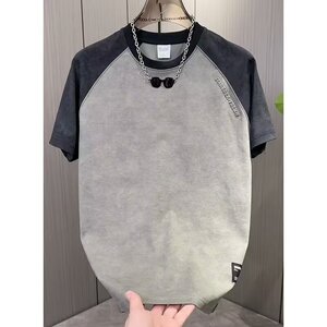 [003]男士短袖款t恤衫拼色扎染半袖体恤男T恤宽松A079-D908-P24图片