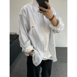 【26】5细条纹衬衫刺绣学院长袖防晒休闲衬衣A079-CS2260-P41，男装防晒衣，电商A079