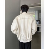 【77】休闲皮立领垫肩机车服夹克男装A079-PJK48-P64，男装夹克，电商A079