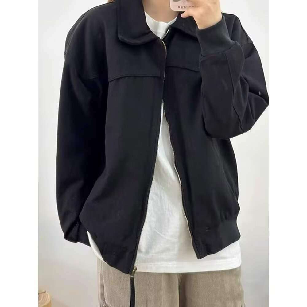 【001】拼接翻领短款夹克男士宽松工装风外套A079-WT187-P66，男装夹克，电商A079