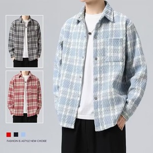 P46 CS440 小香风外套男款 宽松休闲毛呢夹克A079