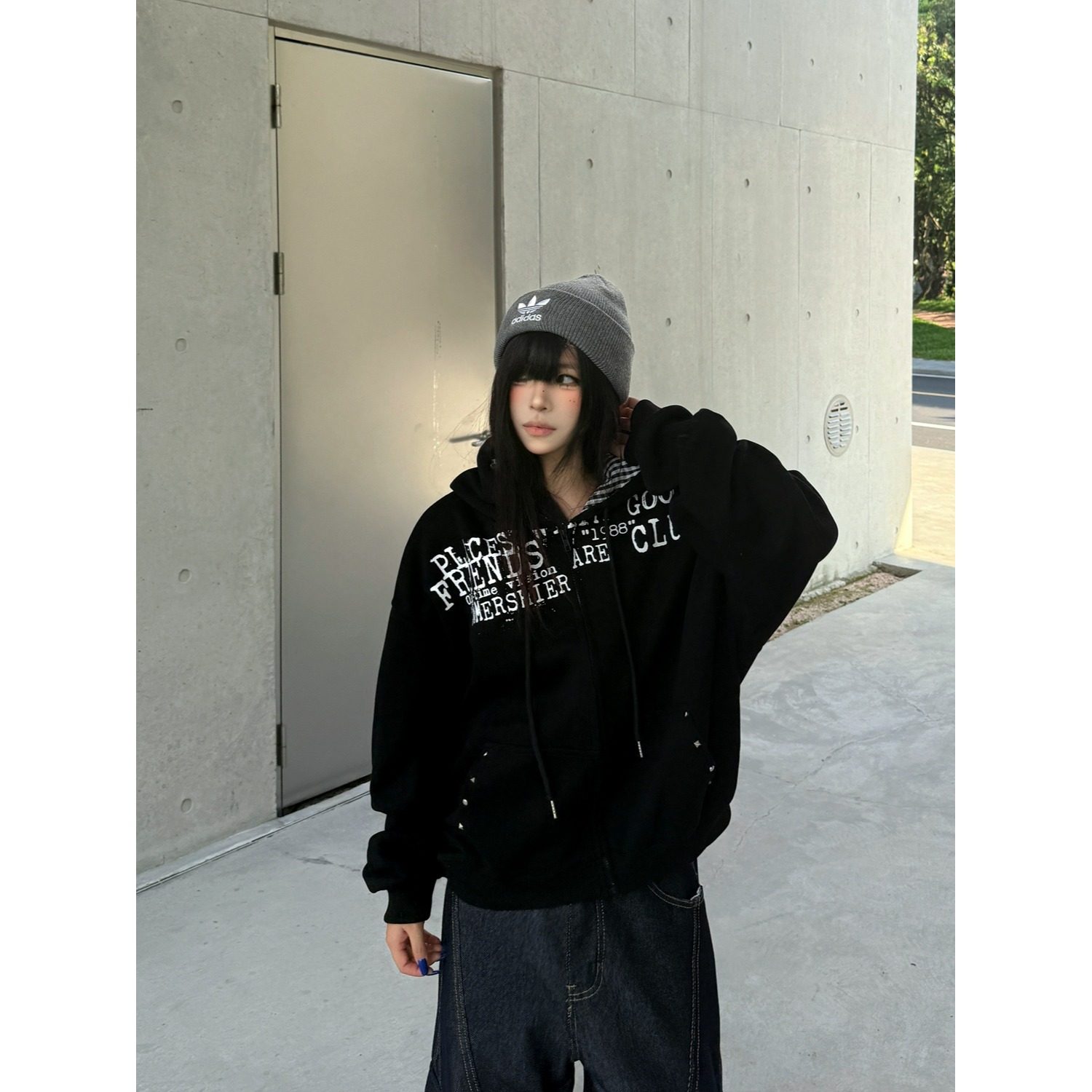 【8】开衫连帽卫衣男女秋冬季新款宽松情侣拉链外套A079-A254-P57,女装短外套,电商A079
