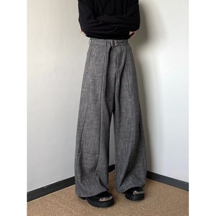 8024 A079 百搭简约剑道绑带竹节灰呢料西裤 P51 079