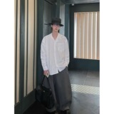【256】25宽松长袖外套潮流休闲百搭白衬衣A079-CS209-P34，男装衬衫，电商A079