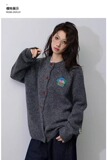 【网13】卡通刺绣针织开衫毛衣男女款宽松A079-M5113-P57，男装针织衫/毛衣，电商A079