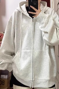 【213】纯色外套新款春秋冬韩系宽松连帽卫衣A079-A2201加绒-P53图片