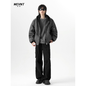 【网159】冬季假两件皮衣外套男夹棉棉服A079-K704-P70图片