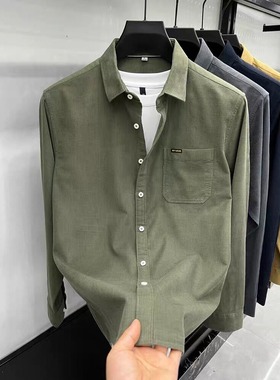 【132】灯芯绒工装长袖衬衫男春秋冬季新款A079-CS382-P34