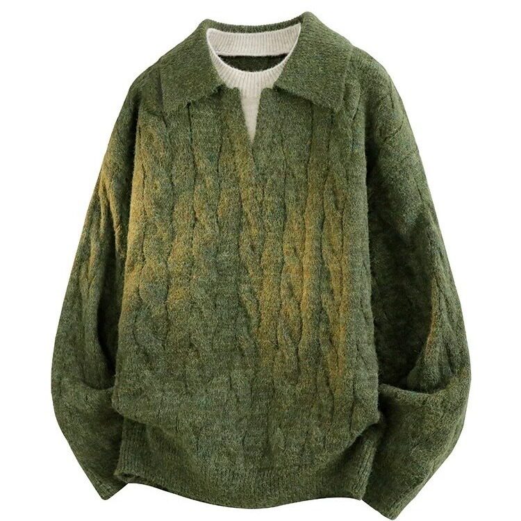 【网139】休闲2025假两件针织衫毛衣情侣款A079-D582-P56，男装针织衫/毛衣，电商A079